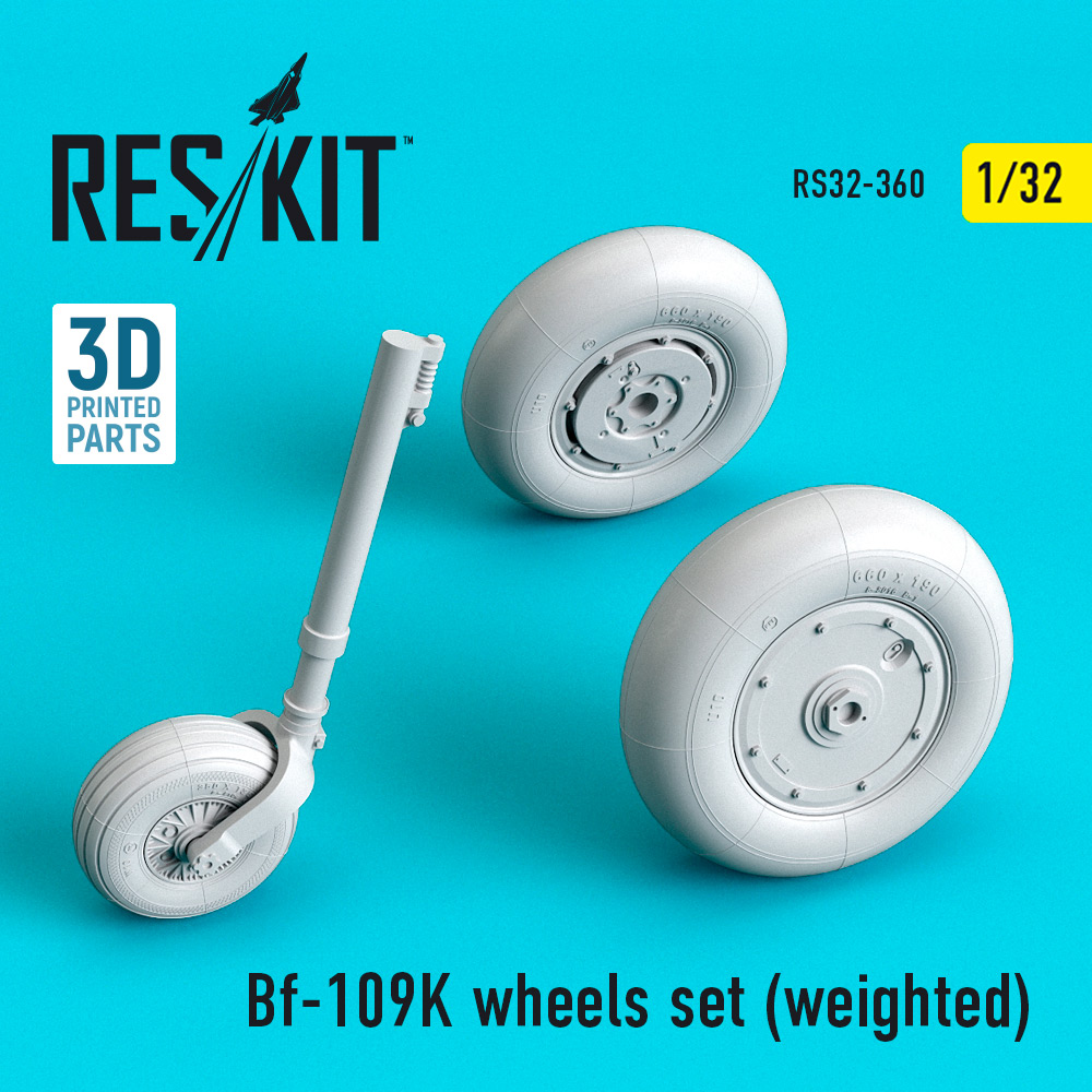 1/32 Bf-109K wheels set (weighted)   for Trumpeter